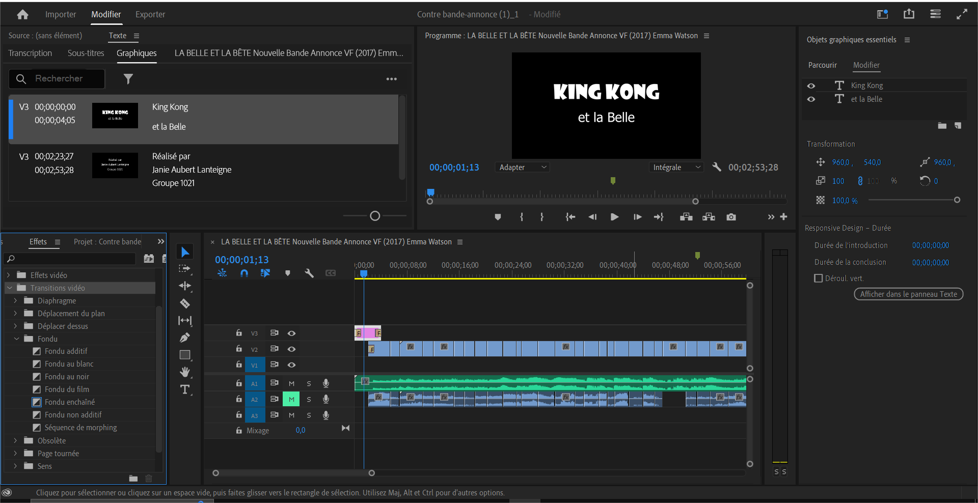 Fichiers des clips capturés